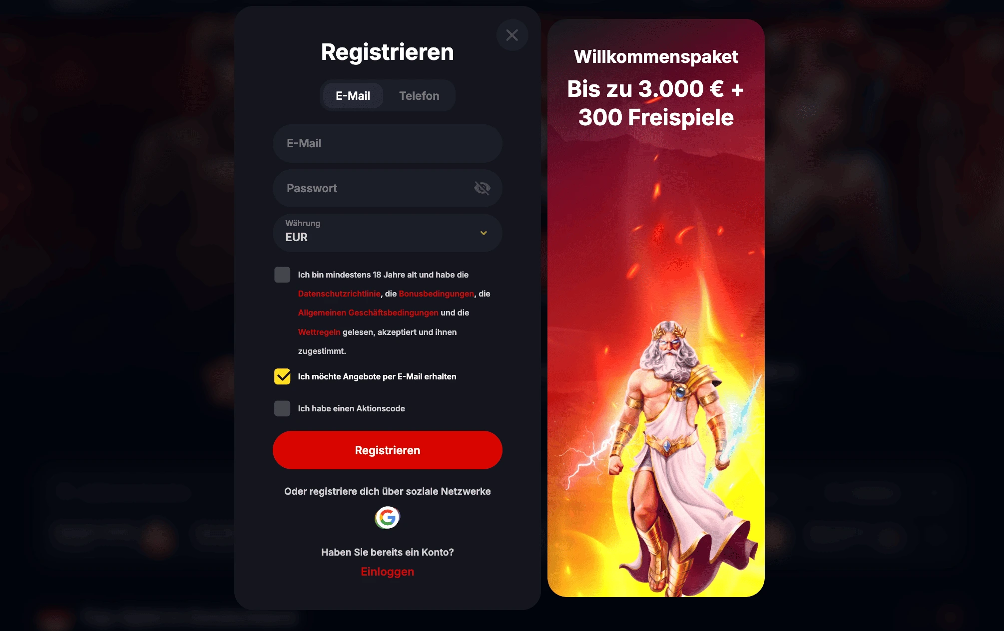 Bonus-Überblick: Was das Willkommenspaket bietet